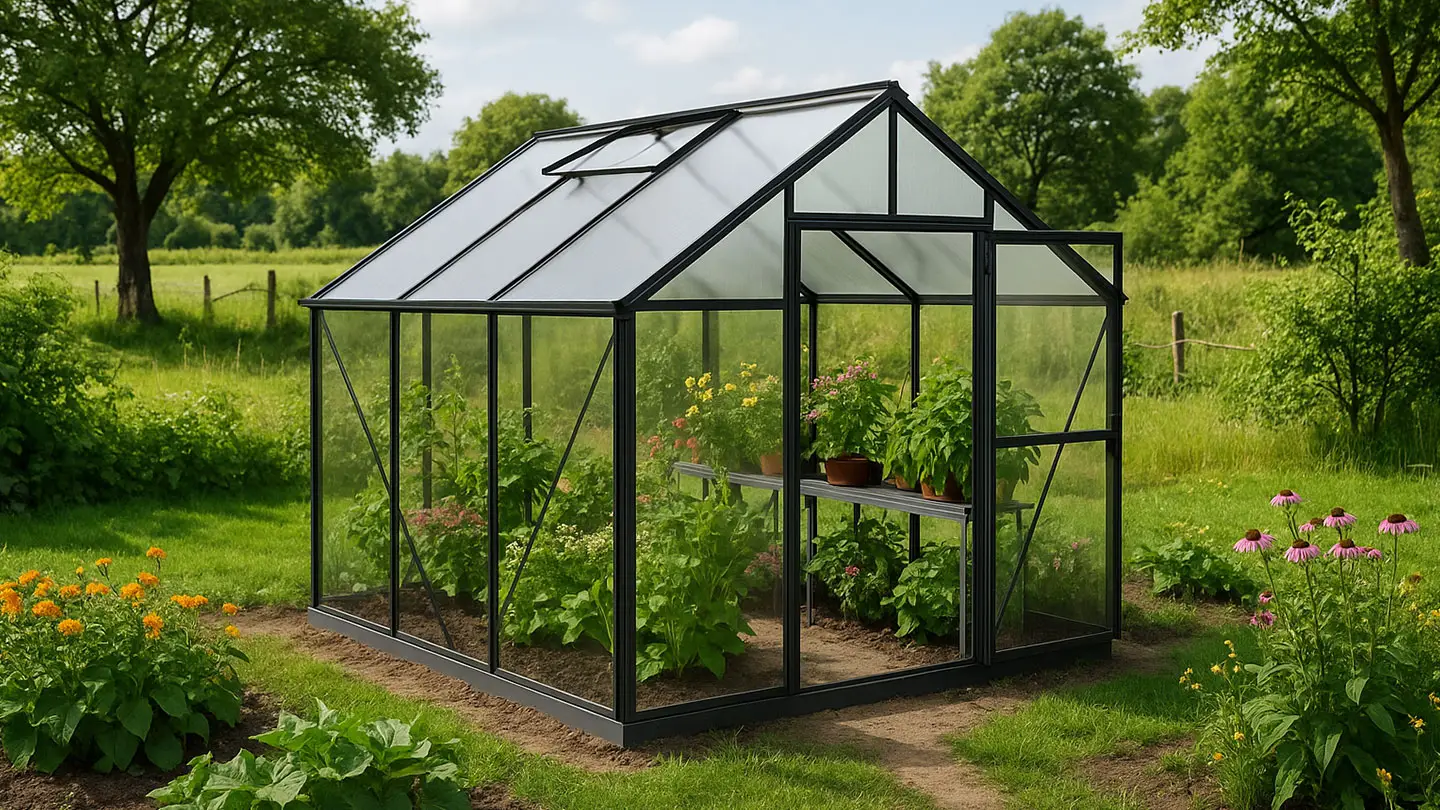 Nordgro Greenhouse in black aluminium