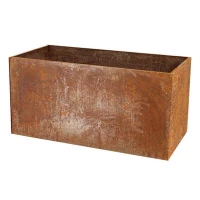 Bac à plantes rectangulaire en acier Corten L
